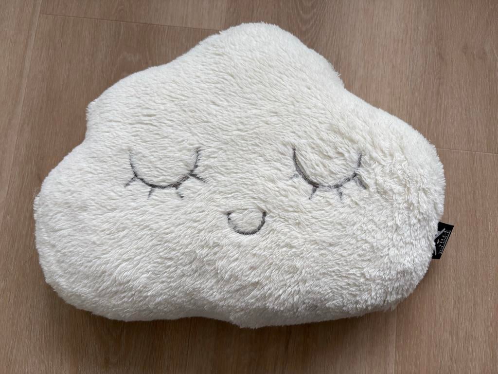Wit wolk sierkussen - zacht en decoratief, Ophalen of Verzenden, Zo goed als nieuw, Wit, Overige vormen