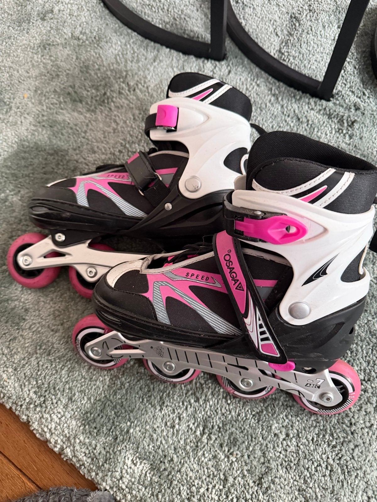 Osaga Speed inline skates - zwart/roze. Maat 39-42, Ophalen, Gebruikt, Overige typen, Overige merken