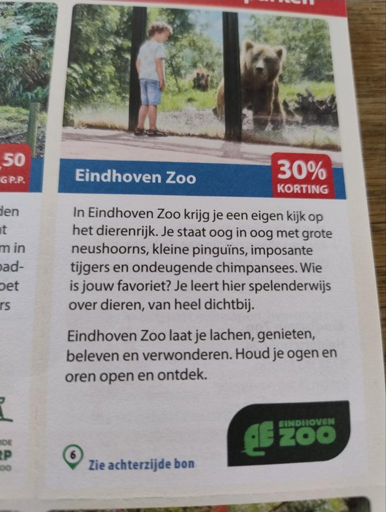 Korting Eindhoven Zoo, Tickets en Kaartjes, Kortingen en Cadeaubonnen, Drie personen of meer, Kortingsbon