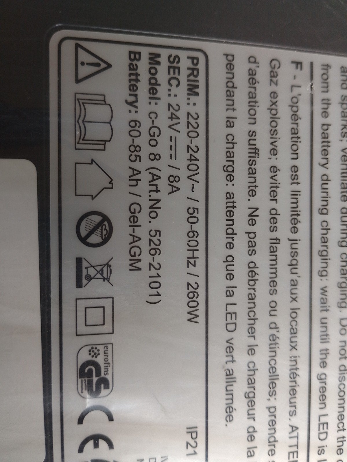 Acculader 24 volt 8 A, Ophalen, Nieuw