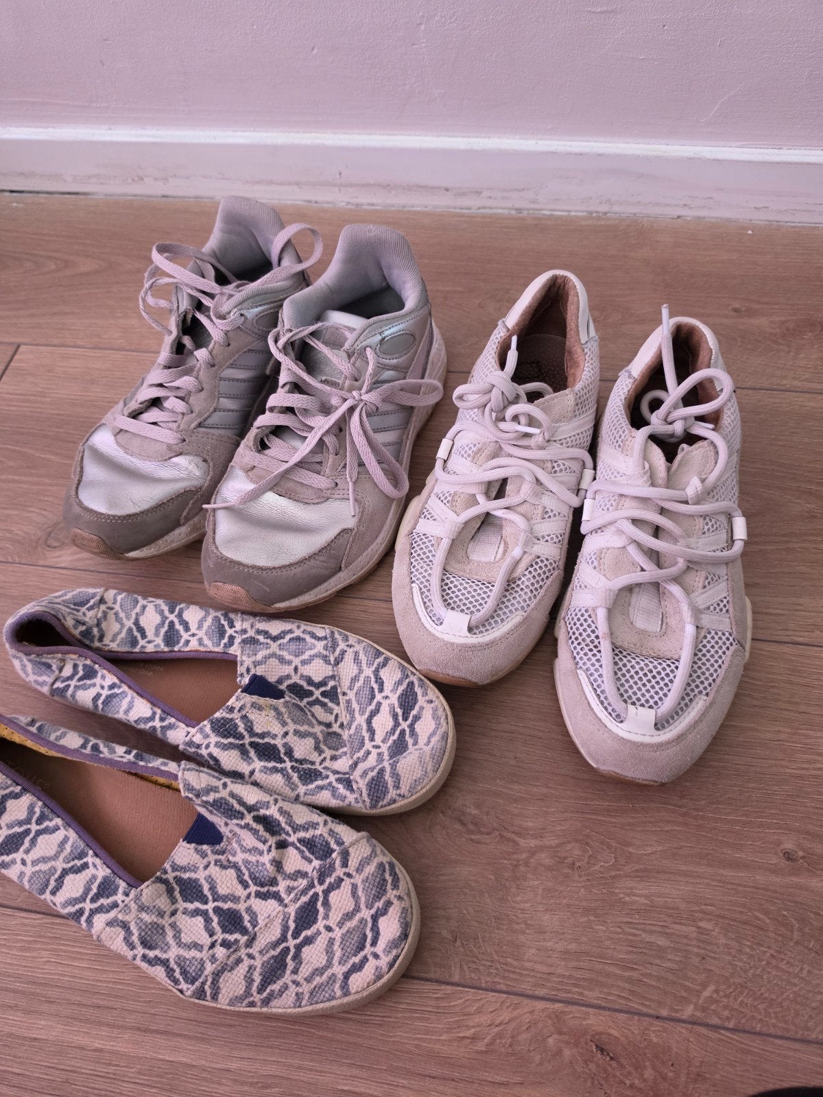 Gratis Dames Schoenen Maat 38-39, Ophalen, Gedragen, Grijs, Sneakers of Gympen