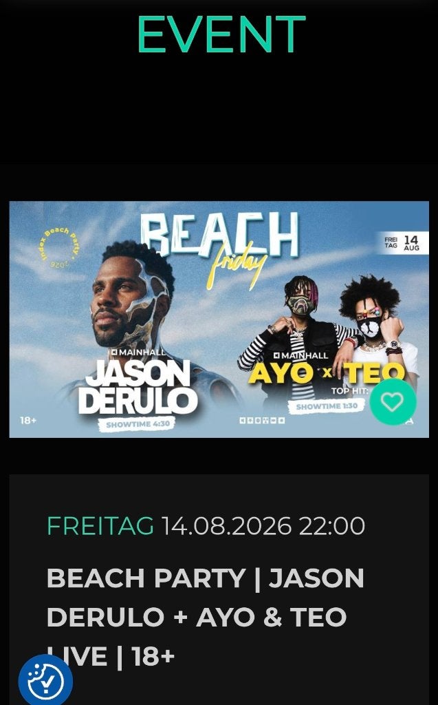 3 kaartjes Jason Derulo Index Suttorf voor vanavond, Tickets en Kaartjes, Overige Tickets en Kaartjes, Drie personen of meer