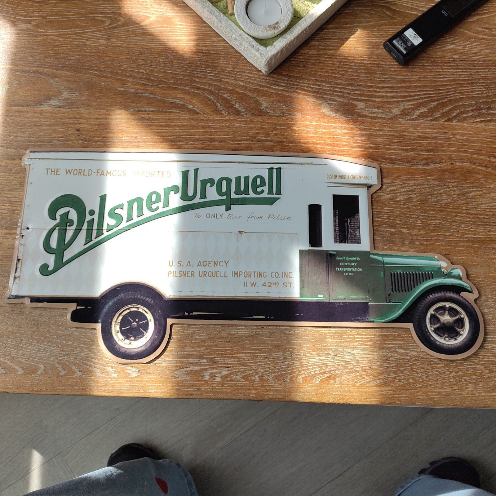 Pilsner Urquell Pilsener Urquell Reclamebord Vrachtwagen, Ophalen of Verzenden, Zo goed als nieuw, Auto's