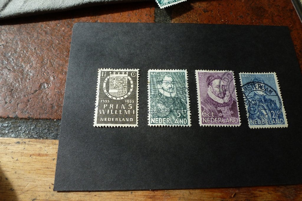 Postzegels - 4x oude herdenkingszegels 1933 NVPH 252-255, Postzegels en Munten, Postzegels | Nederland, Ophalen of Verzenden, T/m 1940