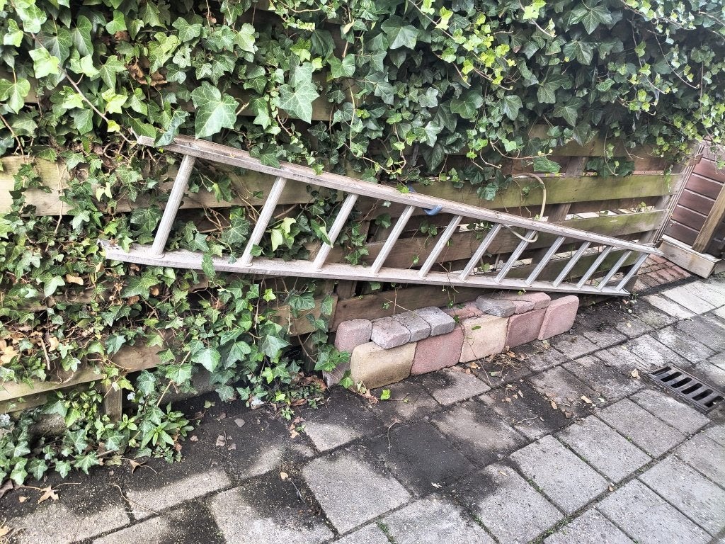 Aluminium ladder, Ophalen of Verzenden, Gebruikt, Ladder, 2 tot 4 meter