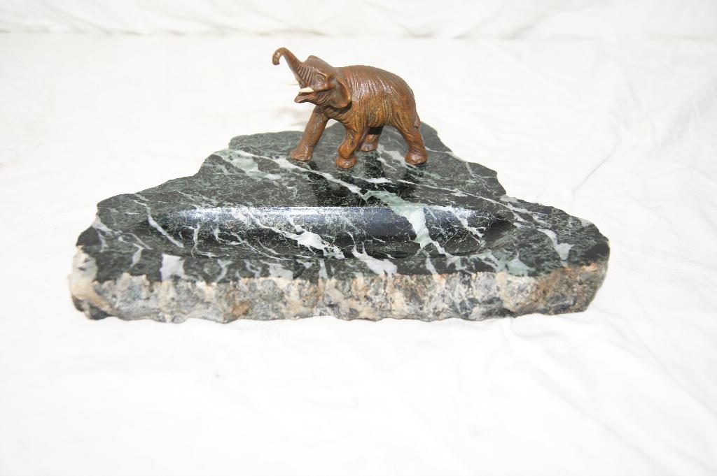 Pen houder met bronzen olifantje, Antiek en Kunst, Ophalen of Verzenden, Brons, Beeld