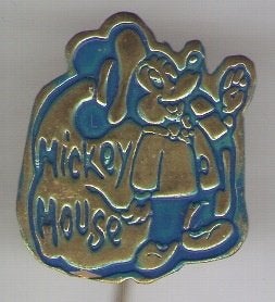 Mickey Mouse blauw op koper stripfiguur speldje ( S_117), Verzenden, Nieuw, Figuurtje, Speldje of Pin