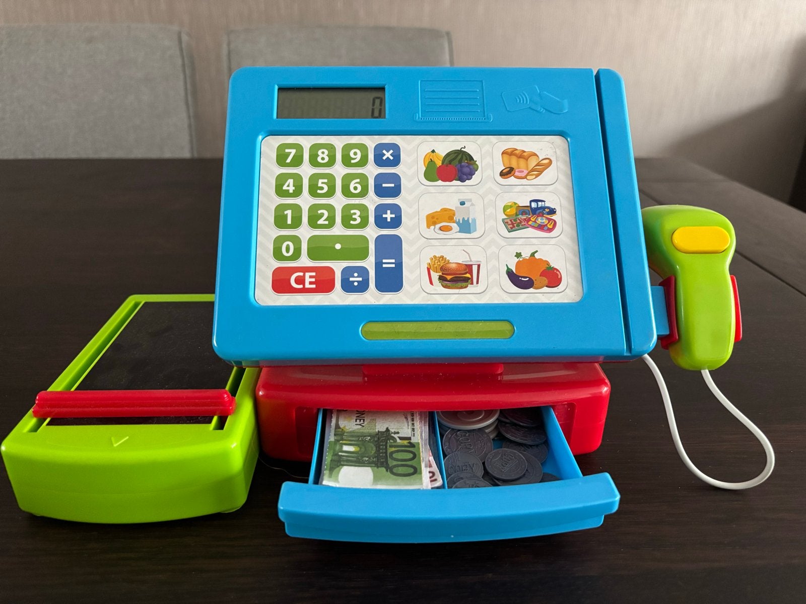 Speelgoedkassa met scanner en geld, Ophalen, Zo goed als nieuw, Overige typen, Met geluid