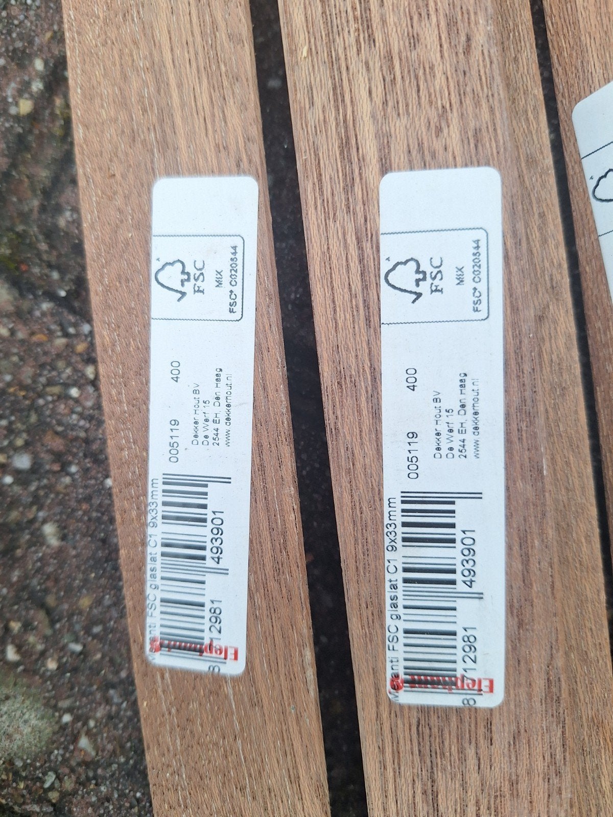19 stuks hardhouten meranti glaslatten 9x33 mm lengte 400cm., Ophalen, Nieuw