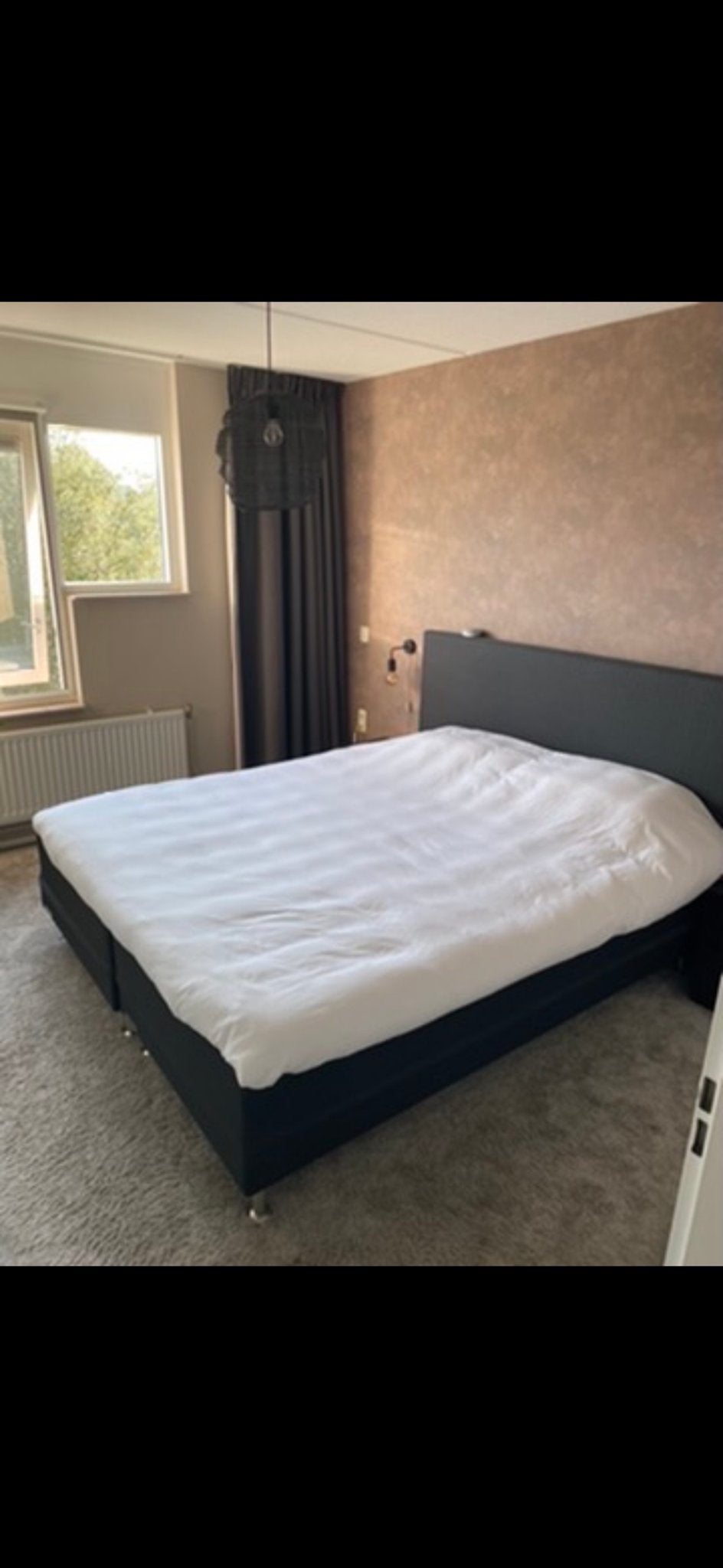 Le Febre boxspring 180x210 incl. topper, Gebruikt, Tweepersoons, Ophalen of Verzenden, 180 cm