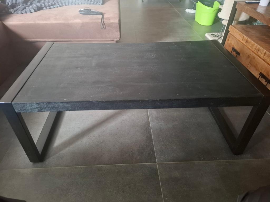 Stijlvolle mangohouten salontafel Britt - 110x60x41 cm, Huis en Inrichting, Tafels | Salontafels, Gebruikt, 100 tot 150 cm, Modern, Industrieel