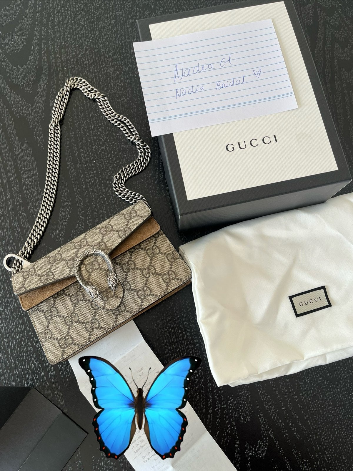 Gucci Dionysus Mini – Full Set, Ophalen, Zo goed als nieuw, Zwart, Schoudertasje