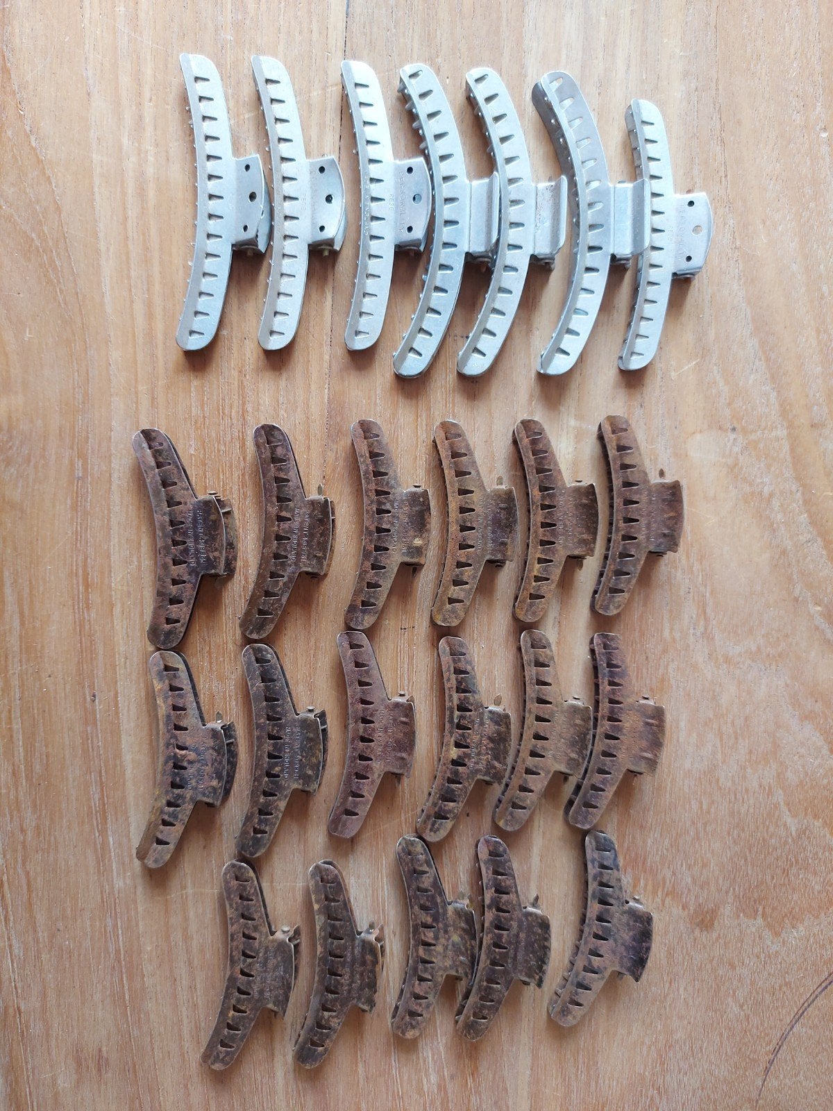 Partij unieke vintage metalen & aluminium wave-clips /, Ophalen of Verzenden