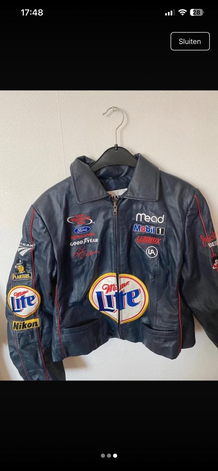 Super toffe leather jacket, Verzenden, Zo goed als nieuw, Zwart