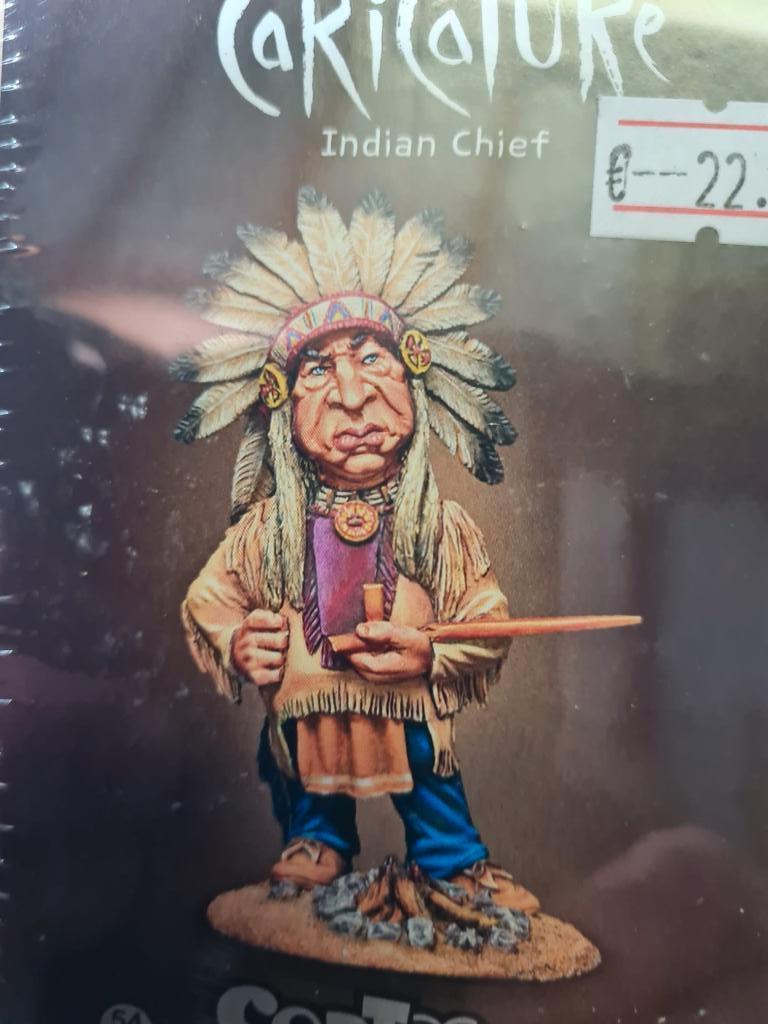 scalebro resin figuur 54mm "indian chief", Ophalen of Verzenden, Nieuw, Groter dan 1:35, Figuur of Figuren