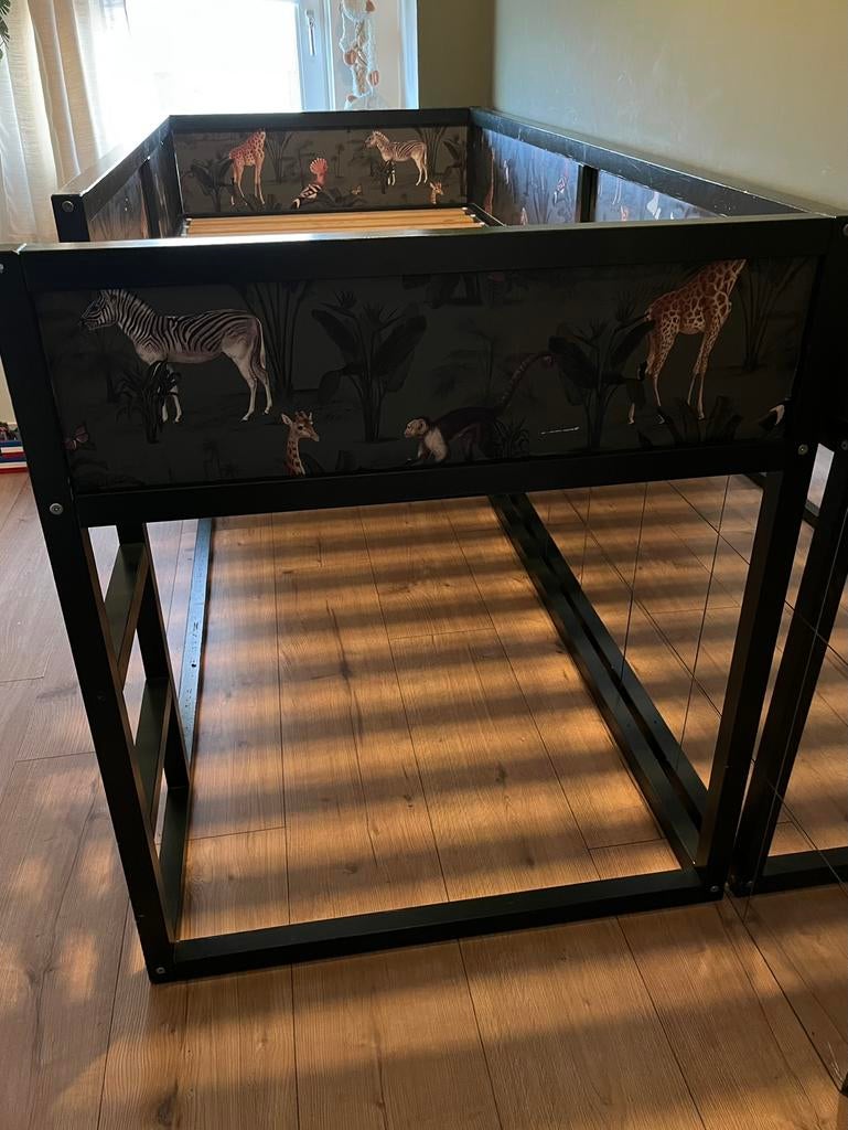 Leuk omkeerbed van ikea met jungle thema, Ophalen, Gebruikt, 90 cm, Eenpersoons