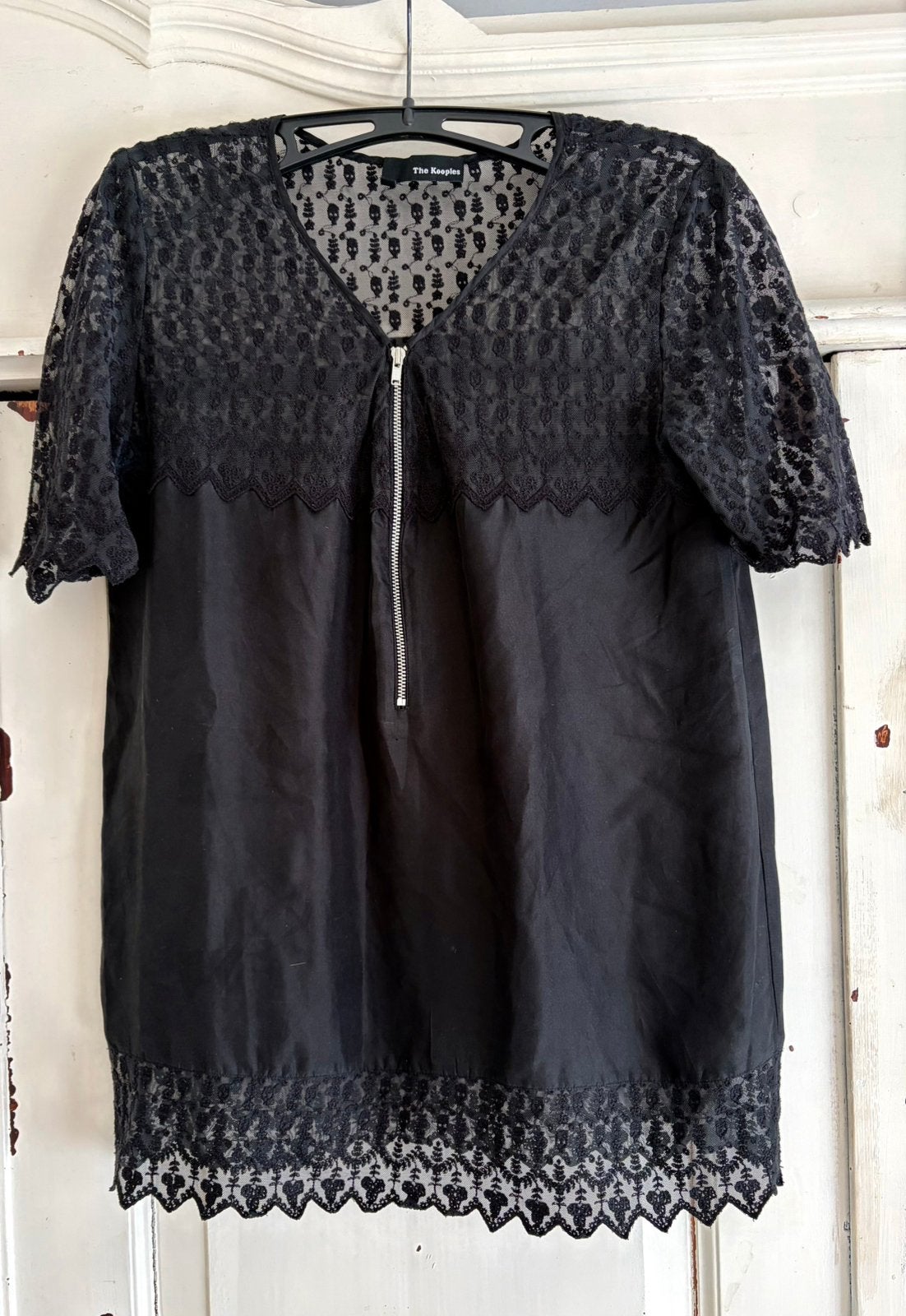 Supermooi zijden top, M, The Kooples, Ophalen of Verzenden, Zo goed als nieuw, Maat 38/40 (M), Zwart