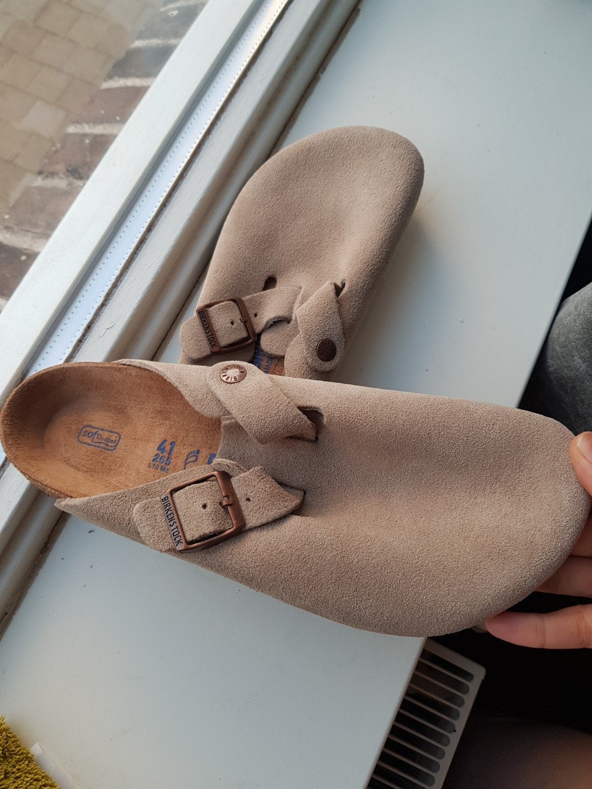 Nieuwe Birkenstock Boston klompen - Maat 41, Slippers, Beige, Nieuw, Ophalen of Verzenden