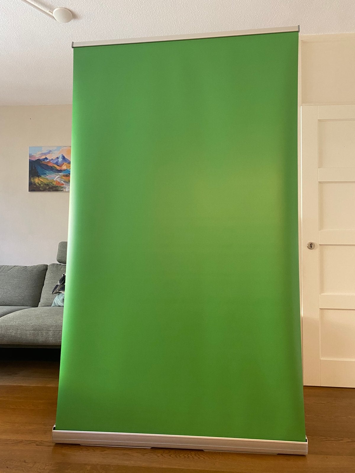 Greenscreen oprolbaar 120x200 cm, Ophalen, Zo goed als nieuw, Achtergrond