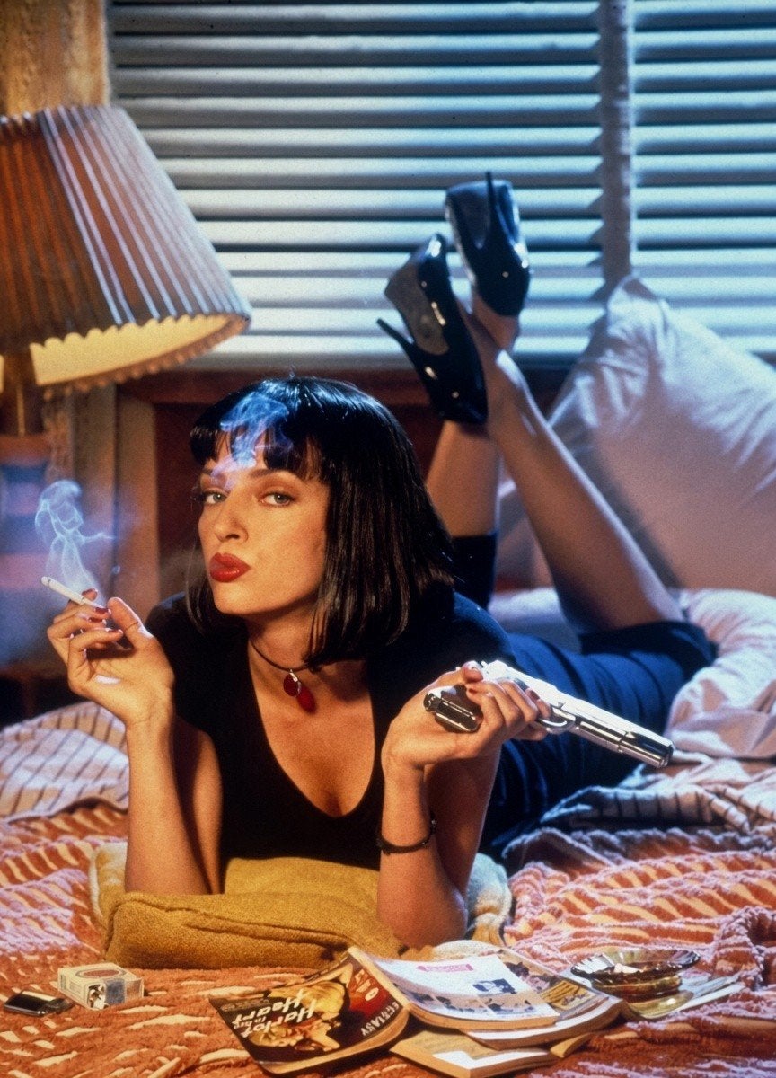 Pulp Fiction Mia Wallace Poster, Rechthoekig Liggend, Nieuw, Ophalen of Verzenden, A1 t/m A3