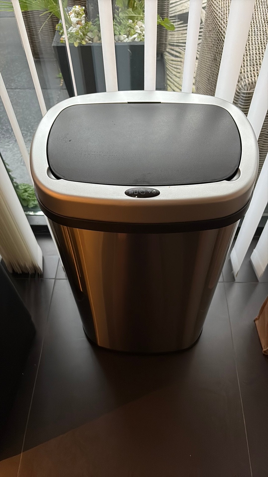 Prullenbak afvalemmer 60 liter met sensor en softclose, 40 liter of meer, Ophalen, Zo goed als nieuw, Rvs