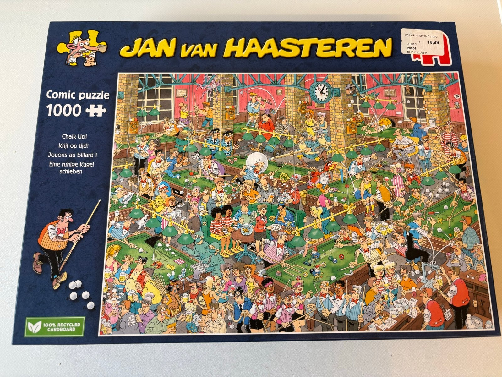 Jan van Haasteren 1000 stukjes - Krijt op tijd, Ophalen of Verzenden, 500 t/m 1500 stukjes, Zo goed als nieuw, Legpuzzel
