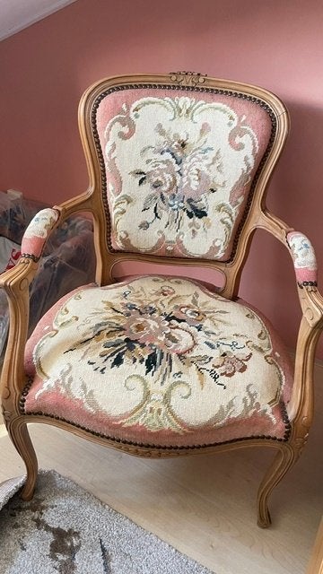 Louis vintage fauteuil, Ophalen, Gebruikt, Minder dan 75 cm, Louis Seize stijl