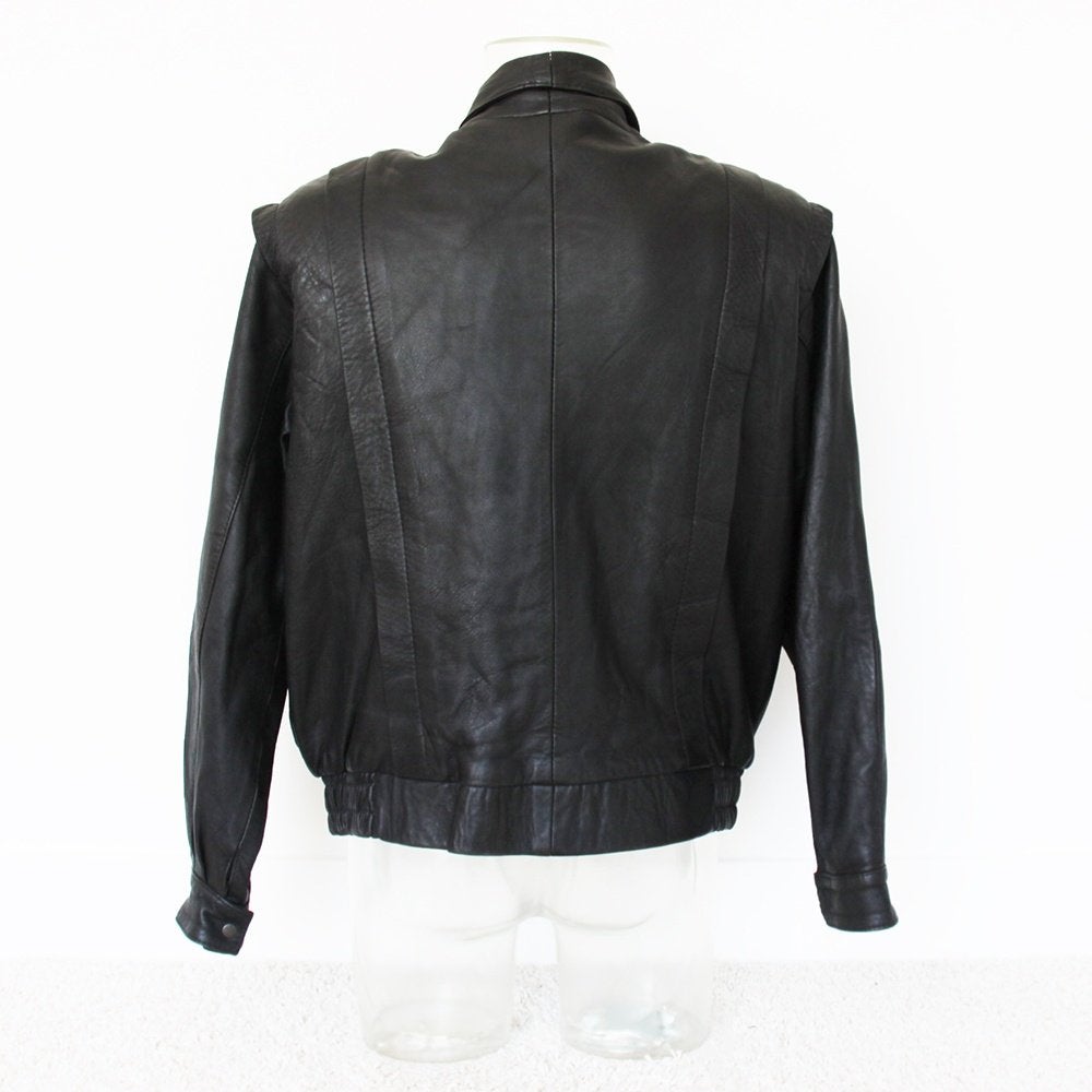 Soepele Leren Vintage Heren Jas281* (L) € 75,-, Maat 52/54 (L), Onbekend, Zwart, Ophalen of Verzenden