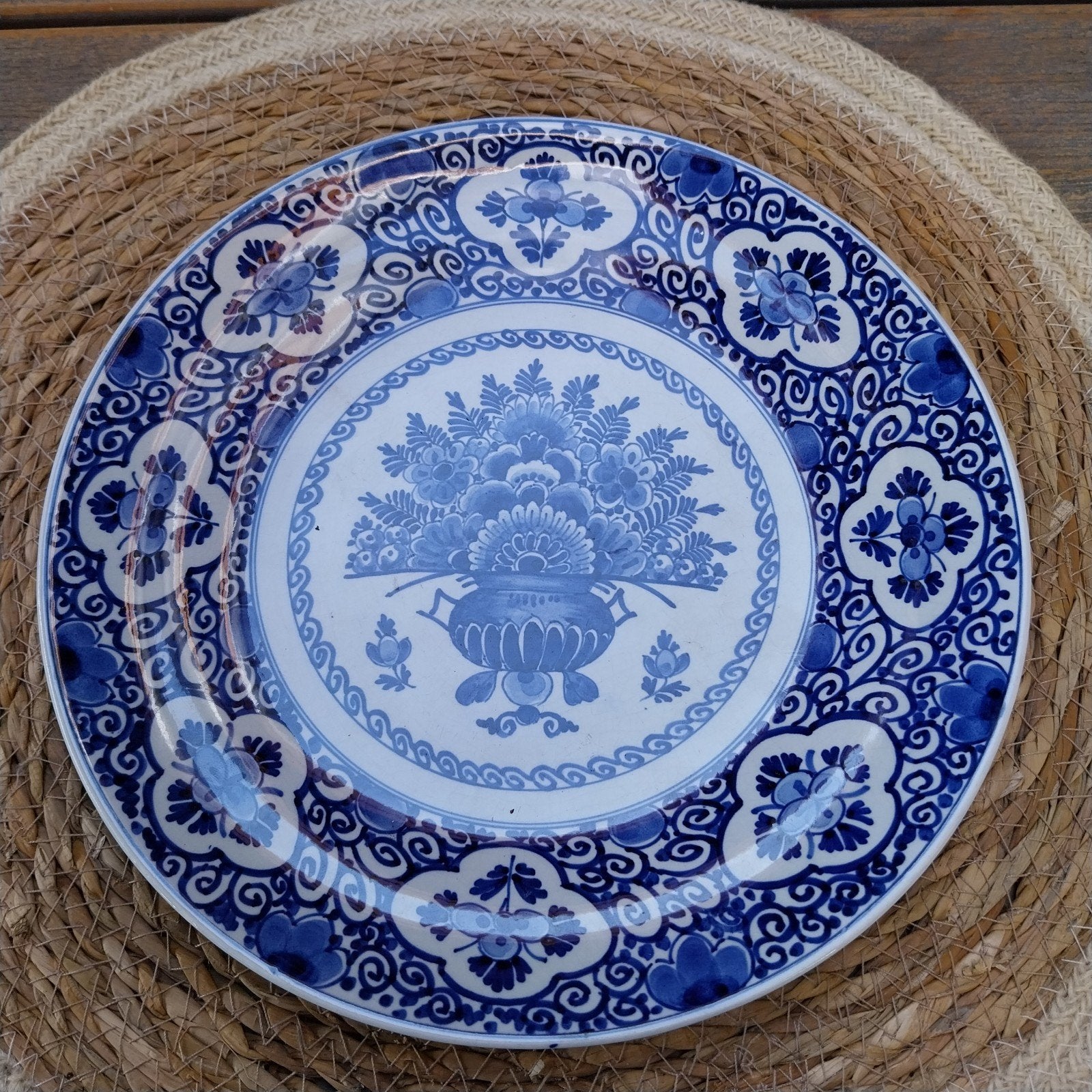Porceleyne fles wandbord 23 cm delftsblauw delft, Ophalen of Verzenden