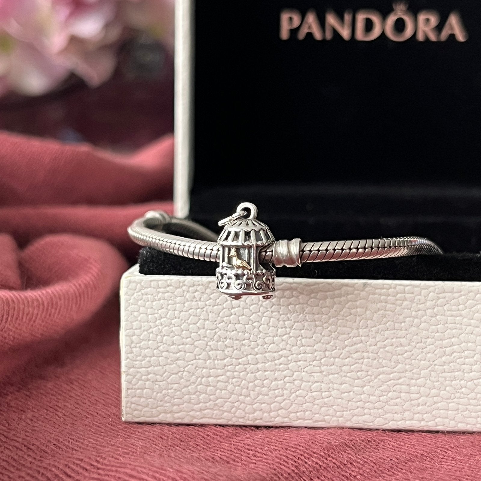 Pandora bedel vogelkooi retired, Sieraden, Tassen en Uiterlijk, Ophalen of Verzenden, Zilver, Pandora