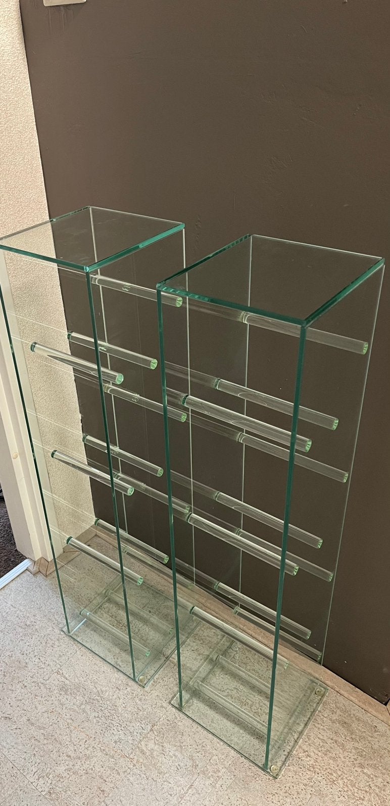 •2x CD rekken - glas, Ophalen, Zo goed als nieuw, Glas, Cd's