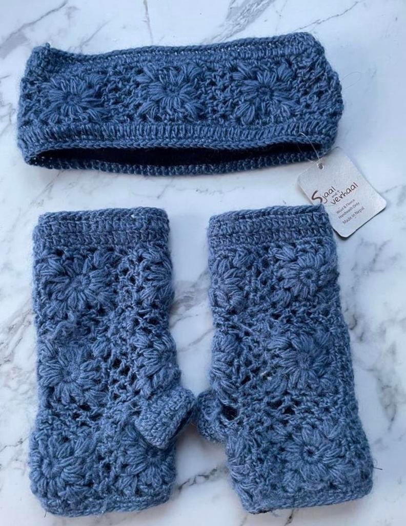Sjaal met verhaal wollen set hoofdband en handschoenen, Kleding | Dames, Mutsen, Sjaals en Handschoenen, Ophalen, Nieuw, Maat 38/40 (M)