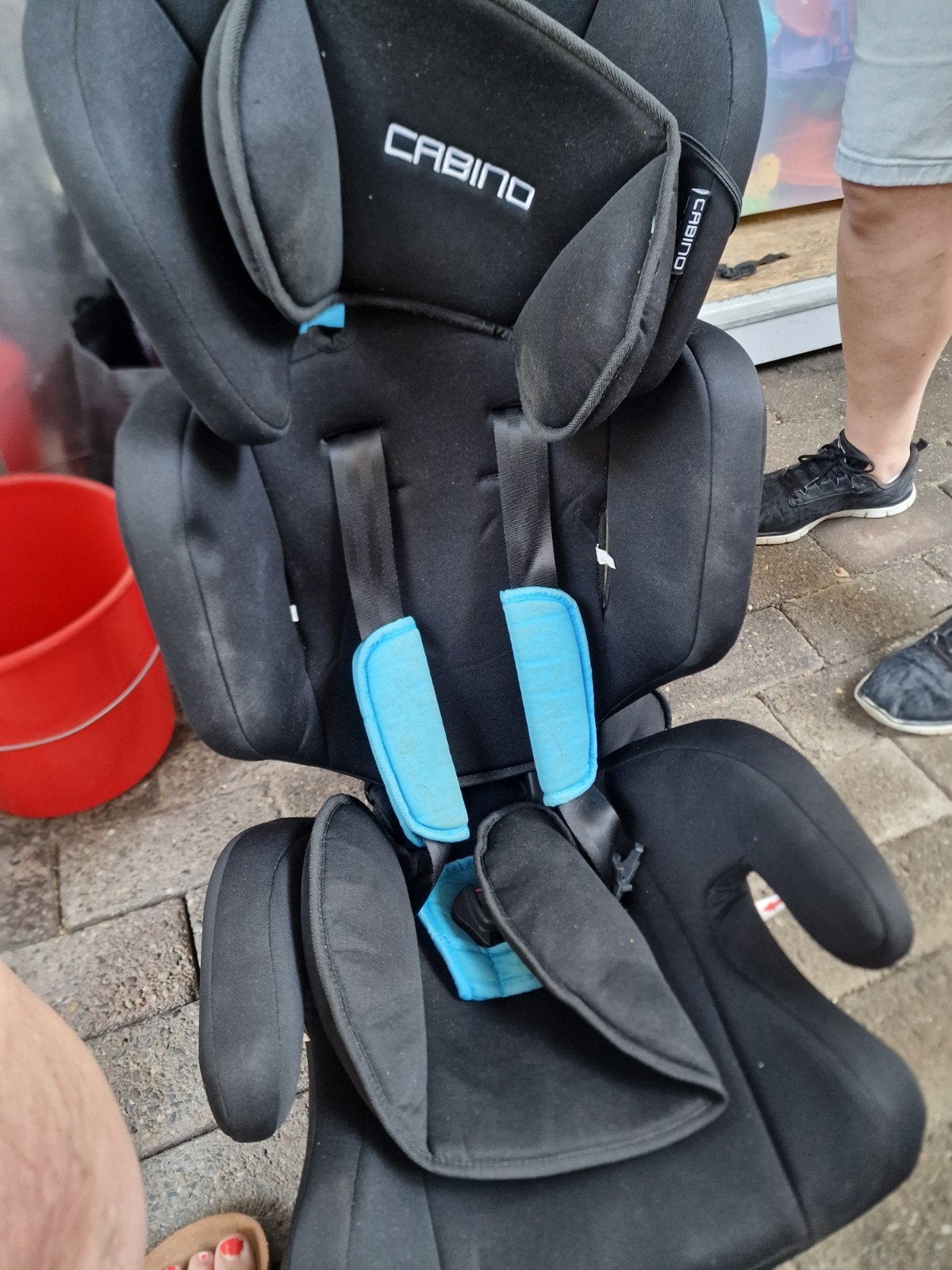 Cabino autostoel - Zwart met blauwe accenten, Overige merken, Verstelbare rugleuning, Ophalen of Verzenden, 9 t/m 36 kg
