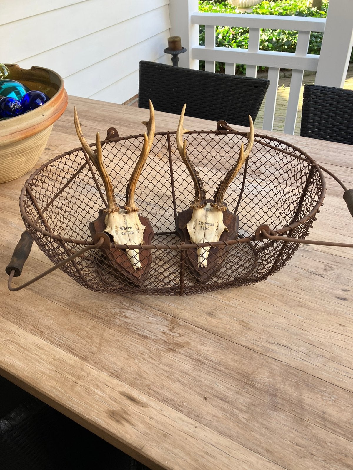 Grote draadmand met hengsels, Ophalen of Verzenden