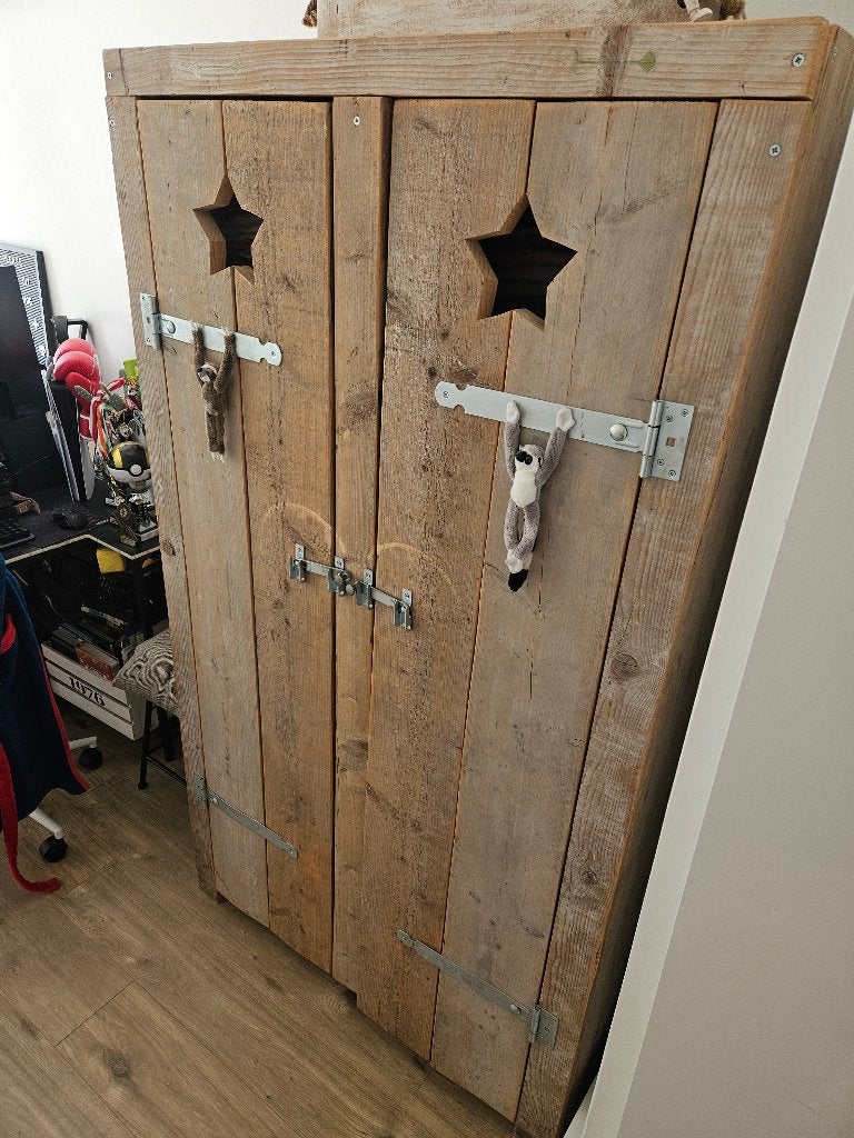 Kleding kast steigerhout, Huis en Inrichting, Ophalen, 50 tot 100 cm, Zo goed als nieuw, 150 tot 200 cm