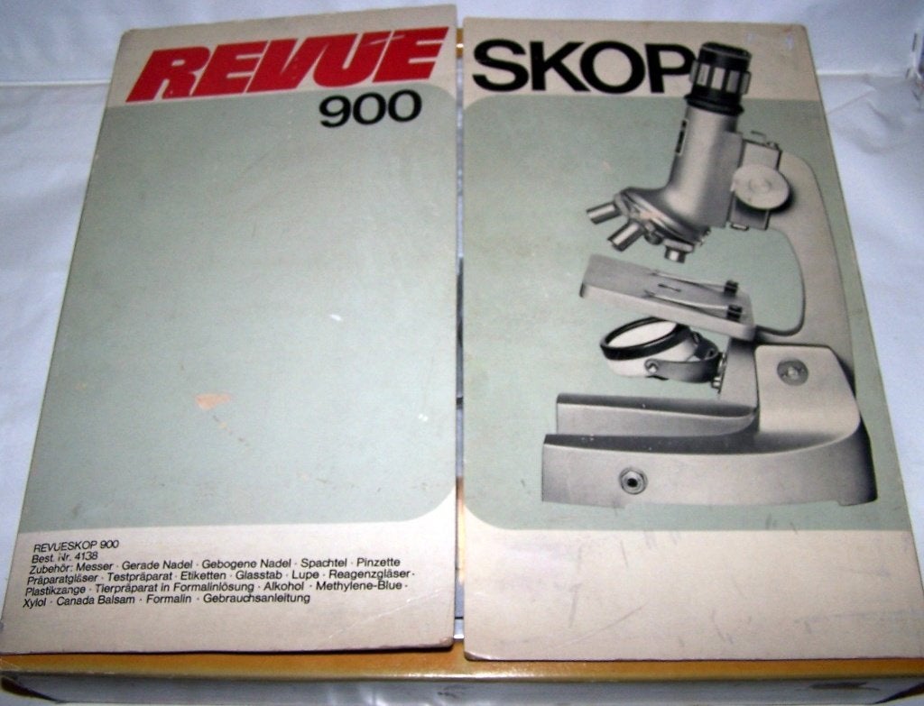 Vintage Revue Skope 900 Biologische Microscoop Set. Izgs., Audio, Tv en Foto, Optische apparatuur | Microscopen, Ophalen of Verzenden