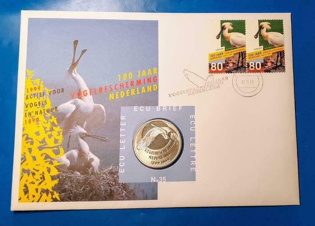 ECU brief 35 100 jaar vogelbescherming - 1999, Postzegels en Munten, Verzenden, Overige materialen