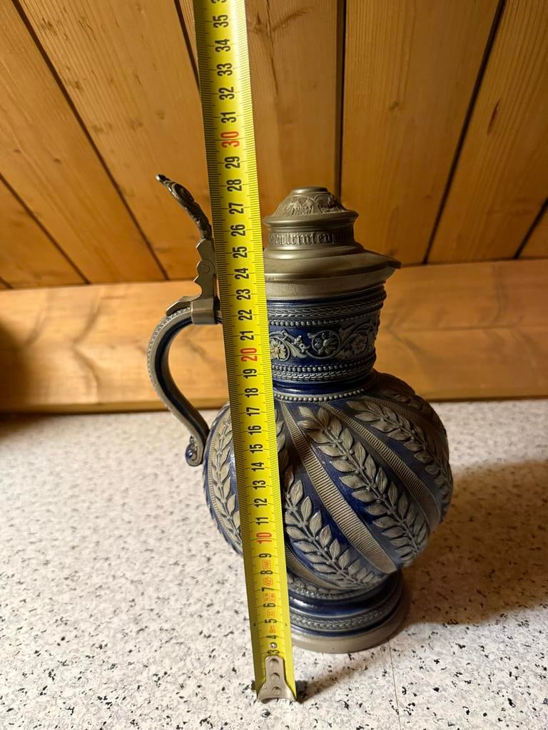 Duitse Westerwald steengoed bierkan, midden 20e eeuw, Antiek en Kunst, Ophalen of Verzenden