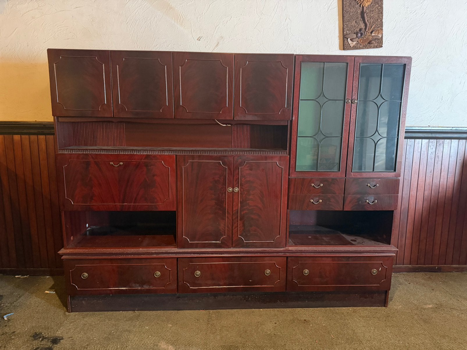 Vintage kast, Ophalen, Klassiek, Met lade(s), Overige houtsoorten