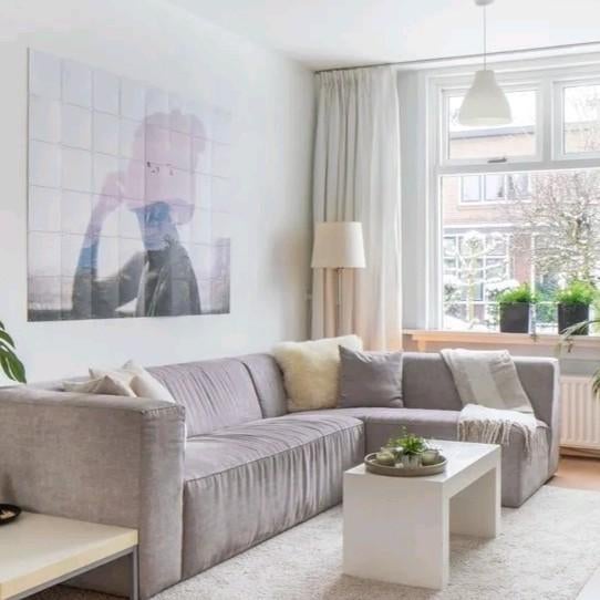 VT wonen bank met loungegedeelte en losse hocker, Ophalen