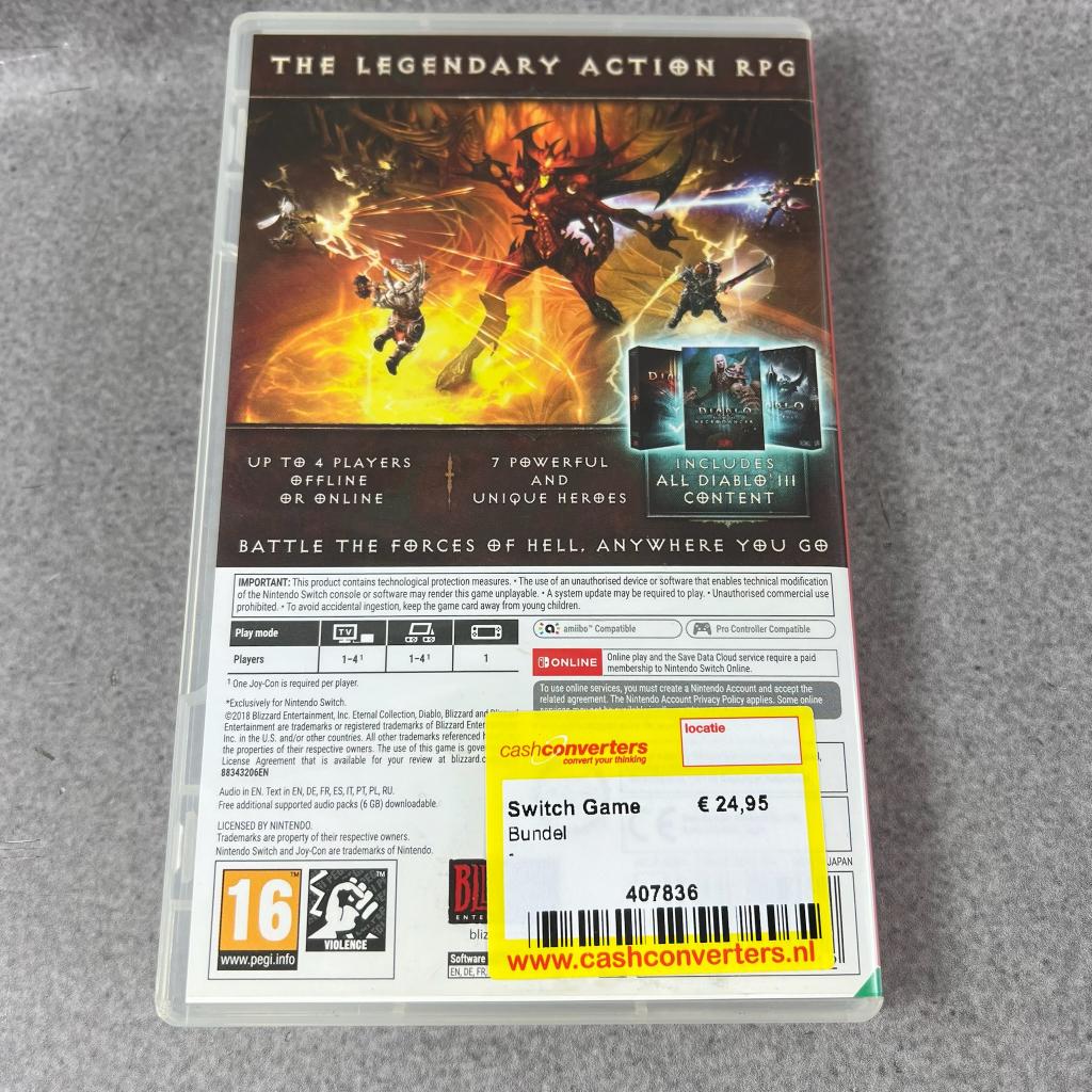 Diablo Eternal Collection | Nintendo Switch | 407836, Spelcomputers en Games, Games | Nintendo Switch, Avontuur en Actie, Online