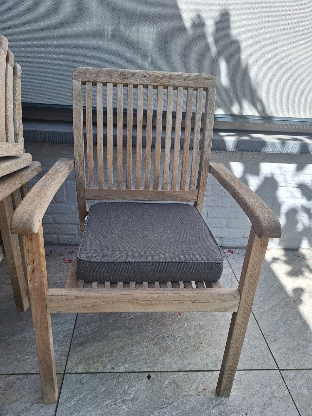 Hattersley Teak Tuinstoelen met Kussens - 4 stuks, Ophalen, Gebruikt, Stapelbaar
