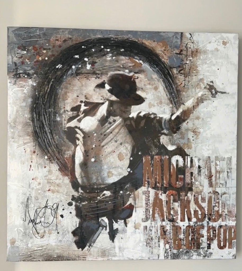 Michael Jackson schilderij 80x80cm met certificaat, Antiek en Kunst, Kunst | Schilderijen | Modern, Ophalen, Echtheidscertificaat