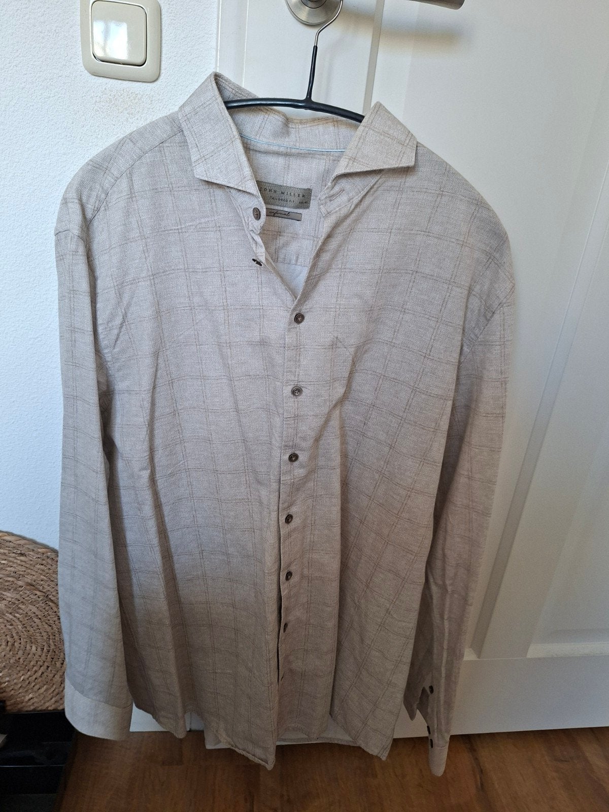 John Miller overhemd maat 45 ( xxl), Verzenden, Beige, Zo goed als nieuw, Overige halswijdtes