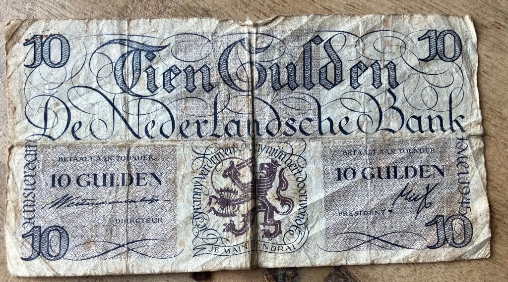 bankbiljet 10 gulden 1945 Lieftinck tientje, Ophalen, 10 gulden, Los biljet