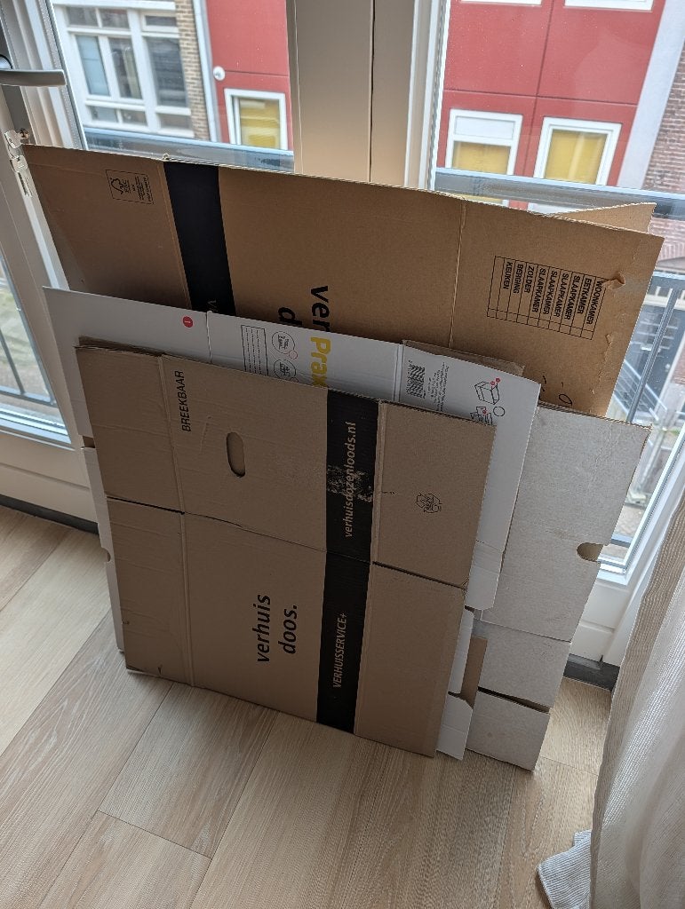Vandaag GRATIS afhalen: 5x Verhuisdozen, Doe-het-zelf en Verbouw, Kratten en Dozen, Ophalen, 40 tot 60 cm, Opvouwbaar, 50 tot 75 cm