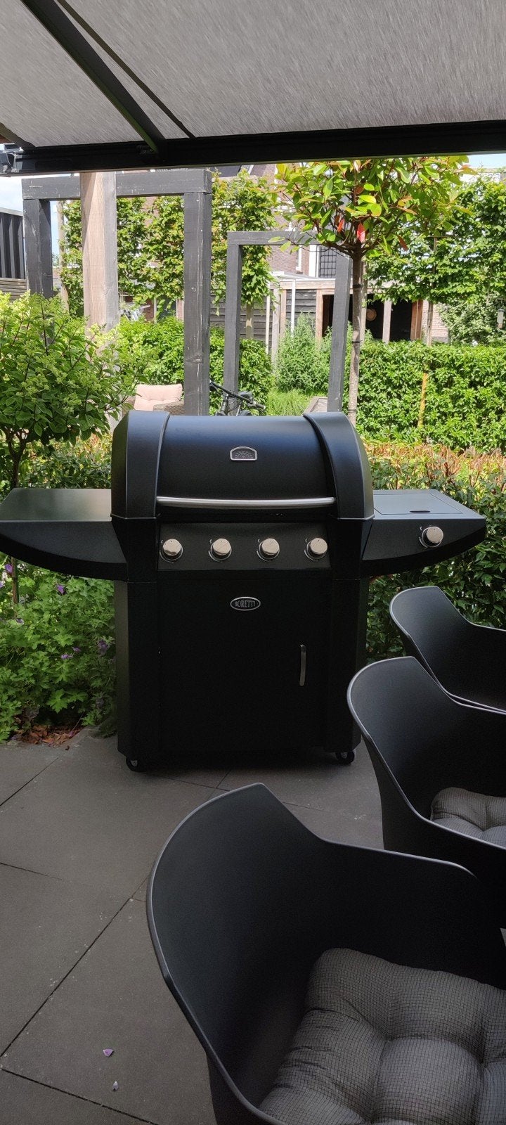 Boretti buitenkeuken/gas barbeque, 4 branders + zijbrander, Tuin en Terras, Ophalen, Gebruikt, Boretti gas bbq gas barbeque