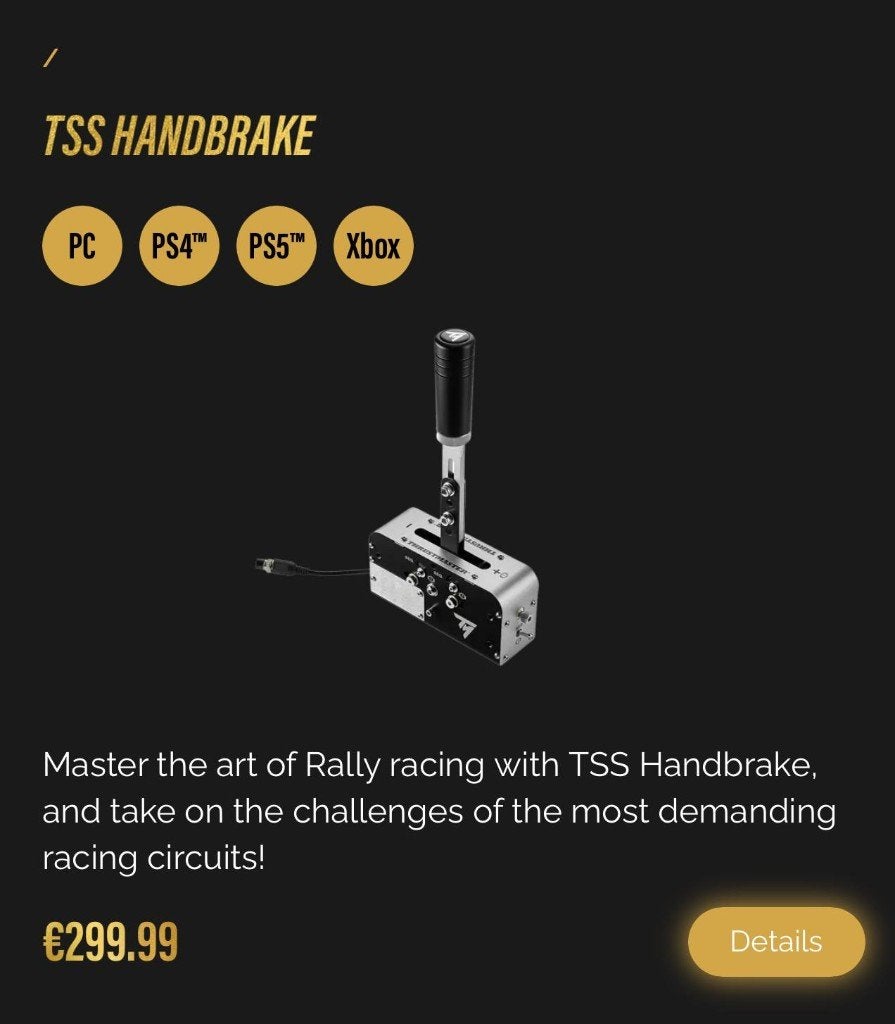 Thrustmaster TSS Handbrake Sparco Mod - als nieuw met doos, Ophalen of Verzenden, Zo goed als nieuw, Stuurtje of Sportattribuut