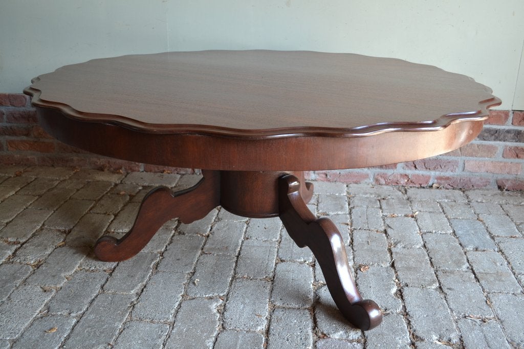Prachtige ronde antieke mahonie biedermeier salontafel, Ophalen