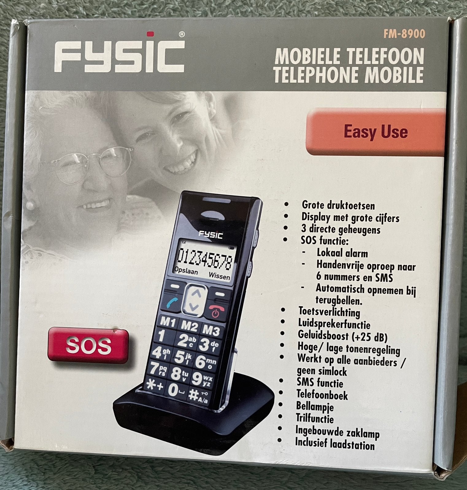Senioren Mobiele telefoon Fysic nieuw, Ophalen of Verzenden, Nieuw, Overige merken, Oplaadkabel